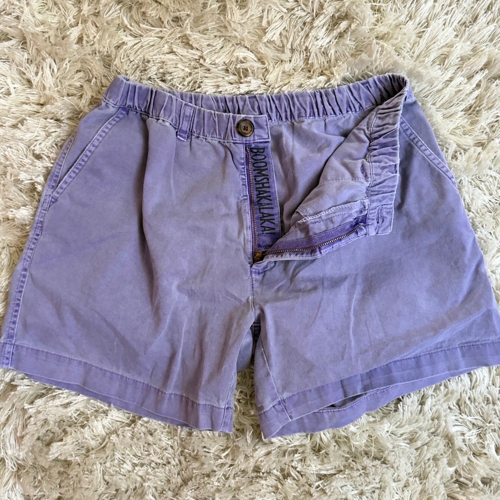 Chubbies Mens M Purple Cotton Twill 5.5" Inseam Elastic Waist Shorts Made In USA